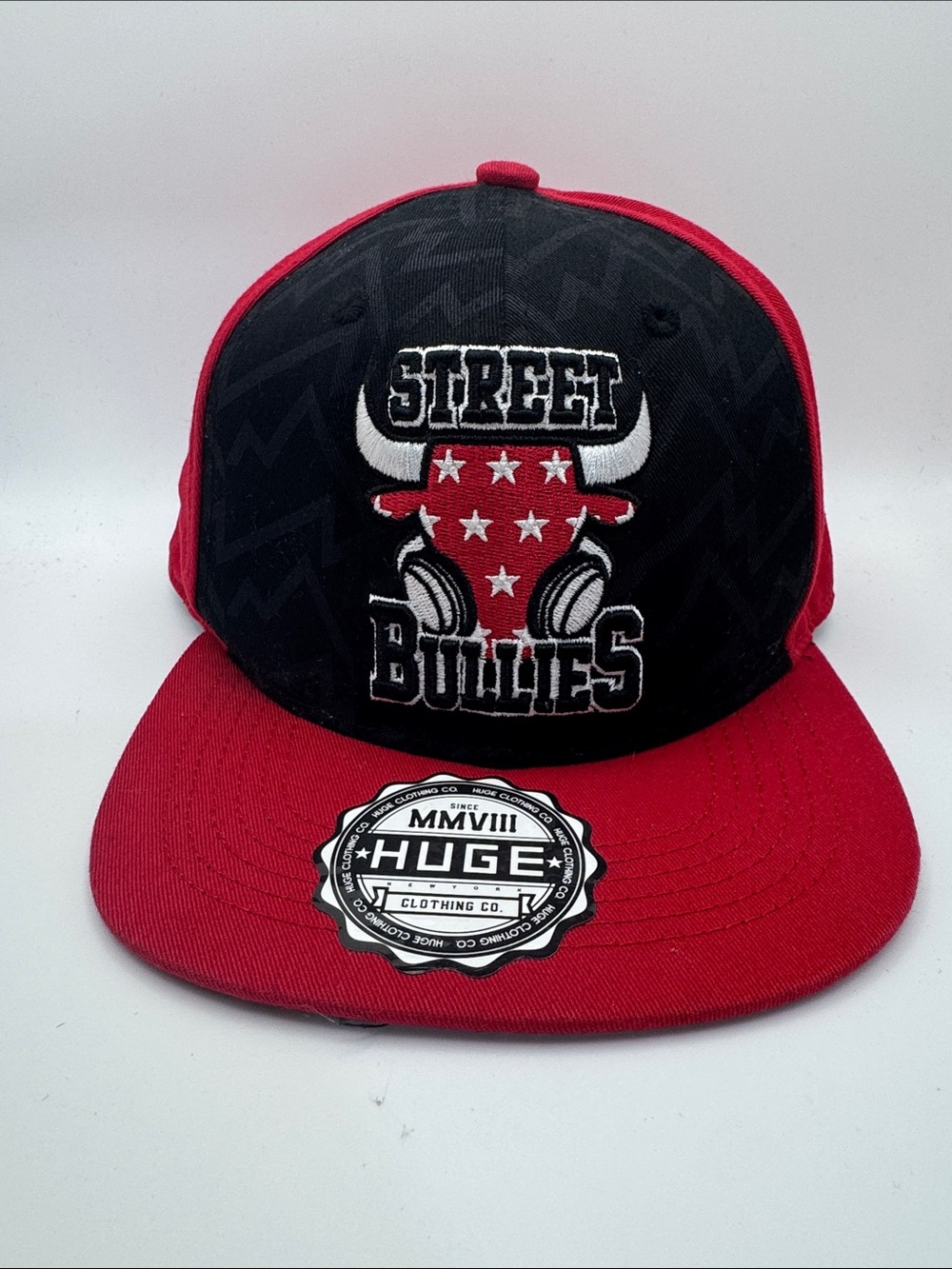 Street Bullies Hat Snapback Baseball Cap Mens  HUGE NYC Streetwear Red Black